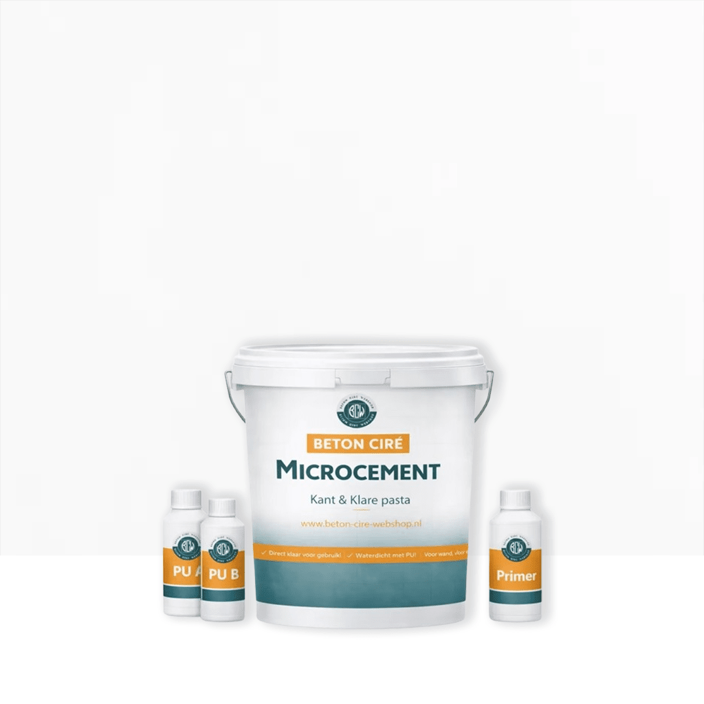 Microcement Cement 1 — voorgemengde pasta, emmer inclusief PU-toplaag en primer