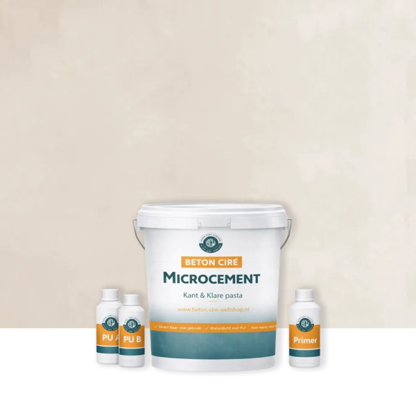 Microcement Nude 3 — emmer met premixed pasta, PU-topcoat en primer