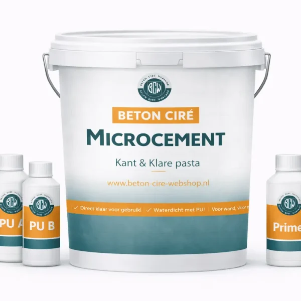 Microcement pakket: primer, kant-en-klare microcement-pasta, PU-topcoat A en B